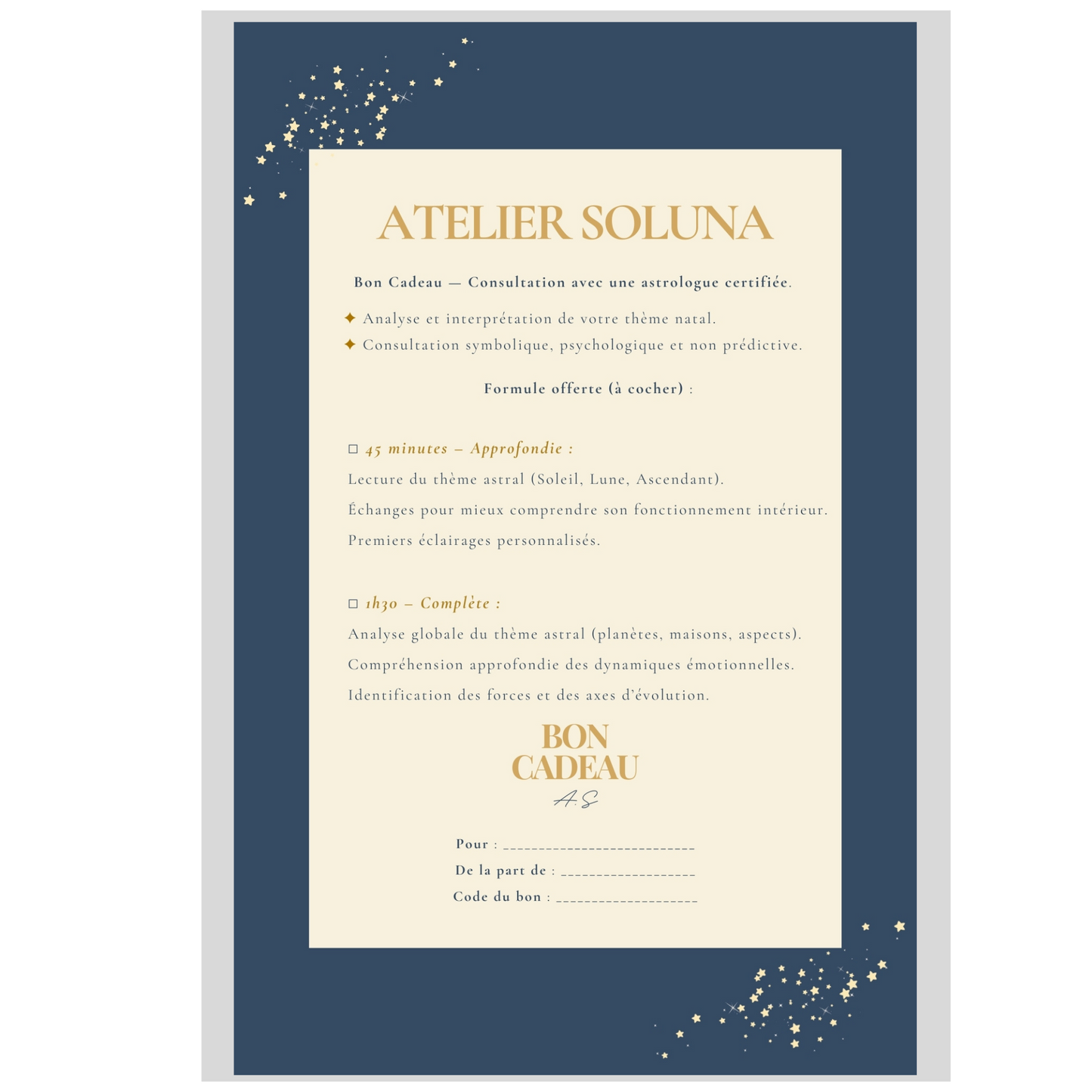 Bon cadeau — Consultation astrologique