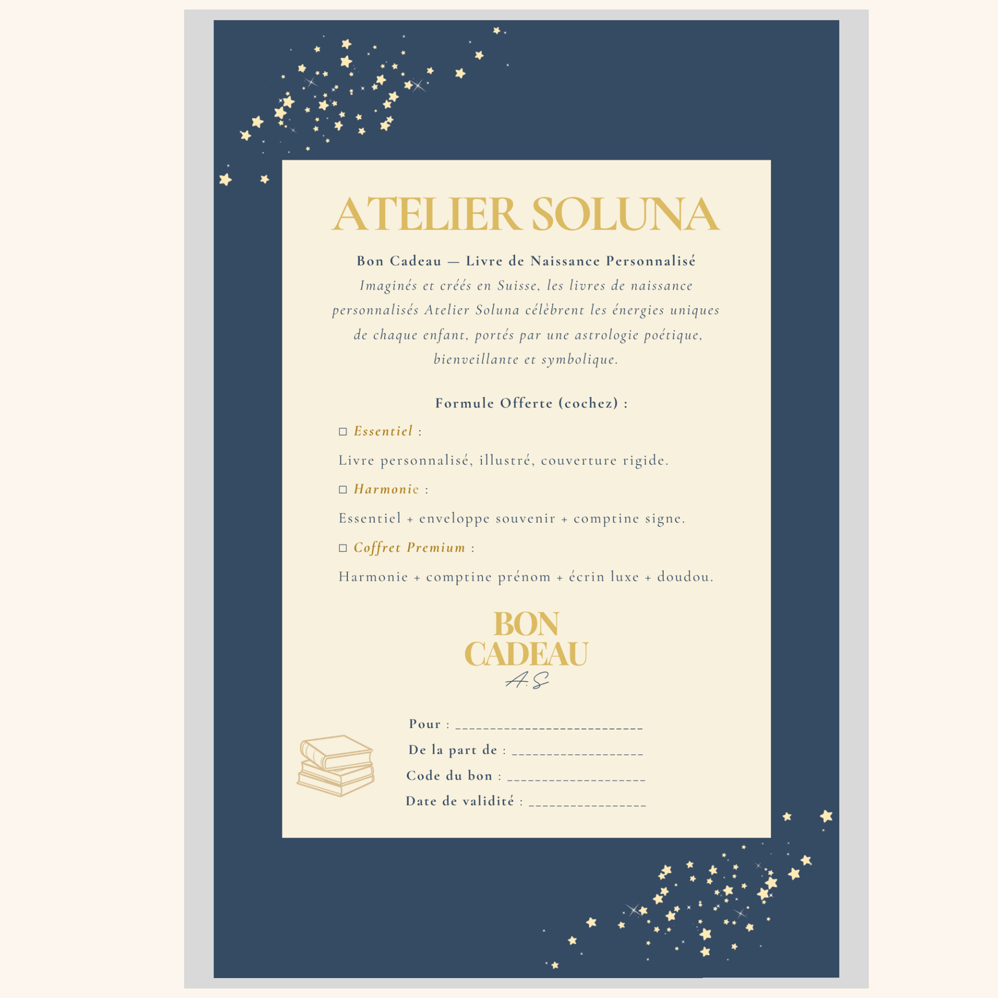 Bon Cadeau – Livre de Naissance Personnalisé